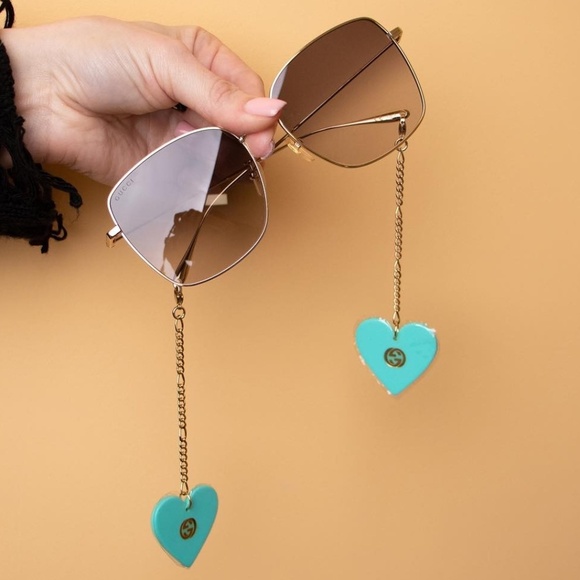 NEW Gucci Turquoise Gg1030sk- 003 Charm Sunglasses - Picture 2 of 8